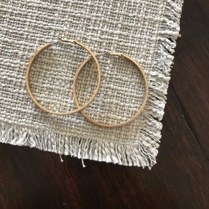 Boho 🌾 Large Hammered Gold Hoops